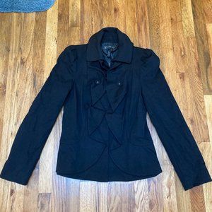 INC  Black Ruffle Jacket